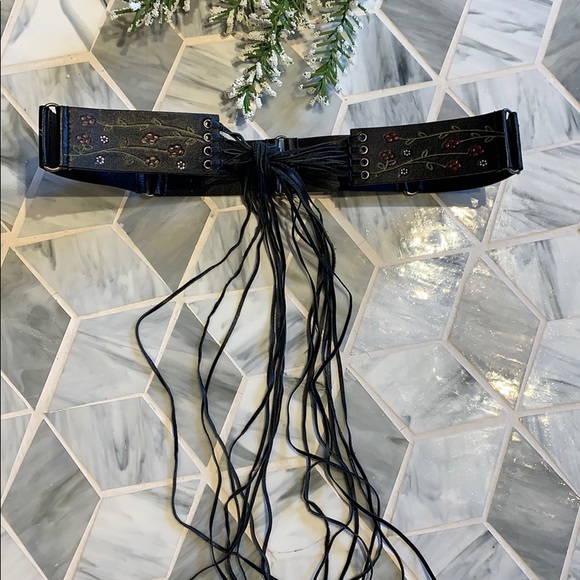 DKNY Leather boho chic tassel belt - Picture 3 of 3